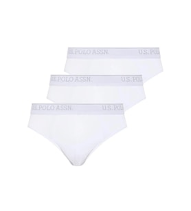 U.S. Polo Assn. Erkek Büyük Beden 3'lü Slip (Beyaz)