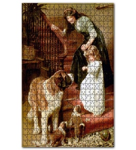 Cakapuzzle Anne Kızdan Köpeklere İyi Geceler Puzzle Yapboz MDF (Ahşap) (500 Parça)