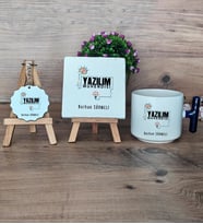 Yazılım Mühendisi Hediye Seti Kupa Bardak T Kulplu, Dekoratif Taş, Anahtarlık Mühendisler Günü Hediyesi (Model 2)