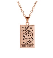 Kişiye Özel 925 Ayar Gümüş The Moon Tarot Kolye (Rose)
