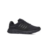 Günlük Erkek Sneaker Yetişkin Büyük Numara Spor Ayakkabı Fileli Bağcıklı  050 (Siyah-Siyah)