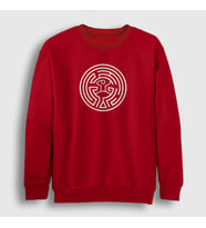 Presmono Unisex Beyaz Maze Westworld Sweatshirt 224567tt (Kırmızı)