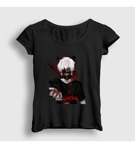 Presmono Kadın Beyaz Hand Anime Tokyo Ghoul T-Shirt 136637tt (Siyah)