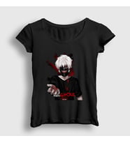 Presmono Kadın Beyaz Hand Anime Tokyo Ghoul T-Shirt 136637tt (Siyah)