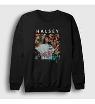 Presmono Unisex Beyaz Poster Love And Power Halsey Sweatshirt 461143tt (Siyah)