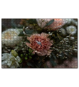 Cakapuzzle Çiçekler ve Ortasındaki Yüzük  Puzzle Yapboz MDF (Ahşap) (500 Parça)