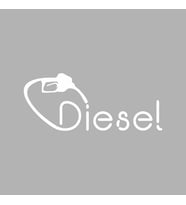 Diesel Araba Sticker siyah 20x8 CM (Beyaz)