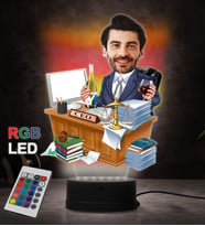 Doğum Günü Hediyesi,Sevgiliye Hediye, Kişiye Özel Fotoğraflı Ceo Karikatür 3D Led Lamba (RGB)