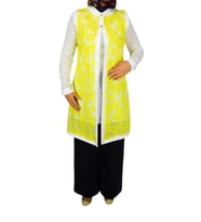 Kadın Krep Güpür İkili Tunik MSK-0262 (Sarı)