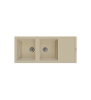 POLEX Cristalüx Granit Evye P-X116 2 Hazneli Tezgah Altı Ve Tezgah Üstü Mutfak Evyesi 116,5x50,8cm (Bej)