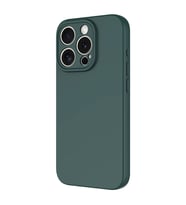 Vendas iPhone 15 Pro Max Uyumlu Kılıf Lansman Serisi Kadife İç Yüzeyli Yumuşak Dokulu Silikon Kapak (Koyu Yeşil)