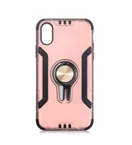 iPhone X / İphone XS Kılıf Stand Olma Özellikli Araç Tutuculu Ko ko Kılıf (Rose)
