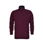 Erkek Spor Düz Fermuarlı Yaka Kazak R22949 BGL-ST03181 (Bordo)