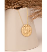 925 AYAR GÜMÜŞ TAŞLI DÖVMELİ KOLYE (Gold)