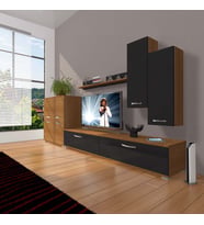 Decoraktiv Eko 6 Slm Std Tv Ünitesi Tv Sehpası (Siyah - Ceviz)