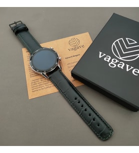 vagave Huawei Watch GT / GT2 / GT2e / GT2pro GT3 / GT3 pro 46mm İsme Özel Deri Kordon 5 Renk (Haki)