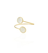 Kadir Jewellery 22 Ayar Altın Kaplama Zirkon Taşlı Ayarlanabilir Trend Bilezik (Beyaz)