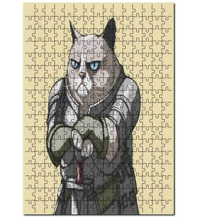 Cakapuzzle Savaşçı Kedi Animasyon Görseli Puzzle Yapboz MDF (Ahşap) (1000 Parça)