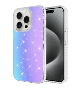 iPhone 15 Pro Kılıf Parlak Renk Geçişli Velle Kılıf (Beyaz)