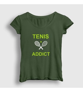 Presmono Kadın Beyaz Addict Spor Tennis Tenis T-Shirt 329861tt (Haki)