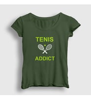 Presmono Kadın Beyaz Addict Spor Tennis Tenis T-Shirt 329861tt (Haki)