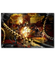 Cakapuzzle Alevler İçindeki Hayalet Sürücü ve Zinciri Puzzle Yapboz MDF (Ahşap) (500 Parça)