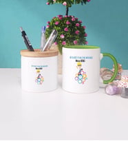 Metalurji ve Malzeme Mühendisi Kupa Bardak Lacivert ve Kalemlik (Model 7)