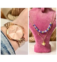 Ferrucci Çelik Sade Şık Kadın Kol Saat+%100 Çelik Kolye Hediye (Rose)