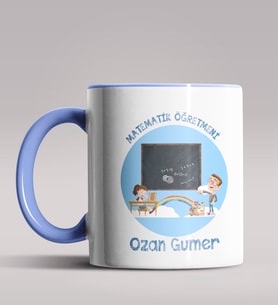 Kişiye Özel Matematik Öğretmeni Tasarımlı Siyah Renk Kupa 13 (Mavi)
