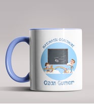 Kişiye Özel Matematik Öğretmeni Tasarımlı Siyah Renk Kupa 13 (Mavi)