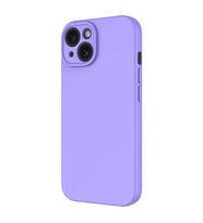 Vendas iPhone 15 Plus Uyumlu Kılıf Lansman Serisi Kadife İç Yüzeyli Yumuşak Dokulu Silikon Kapak (Lila)