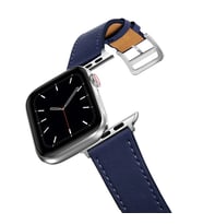 Ally Apple Watch 7-8 41mm 6-5-4 40mm Single Coil Deri Kayış Kordon 3-2-1 38mm (Lacivert)