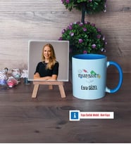 Bankacıya Hediye Fotoğraflı Dekoratif Taş, Kupa Bardak Beyaz Hediye (Model 4)