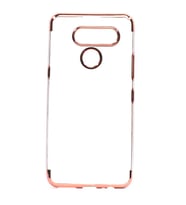 LG K50S Kılıf Zore Dört Köşeli Lazer Silikon Kılıf (Rose)