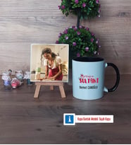 Mutfağın Sultanı Anneye Hediye Fotoğraflı Dekoratif Taş, Kupa Bardak Beyaz Hediye (Model 11)