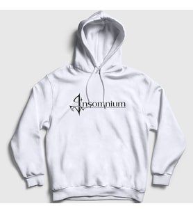 Presmono Unisex Beyaz Logo Insomnium Kapüşonlu Sweatshirt 151500tt (Beyaz)