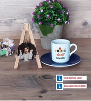 Endüstri Mühendisi Türk Kahvesi Fincanı Ahşap Altlıklı ve Fotoğraflı Ahşap Anahtarlık Hediye (Model 4)