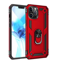 Uyumlu Model Apple iPhone 12 Pro Kılıf Yüzüklü Zırh Tank Vega (Kırmızı)