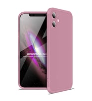 Apple iPhone 12 Kılıf 3 Parça Slim Sert Silikon Kapak AYS (Rose)