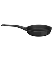 Lava Döküm Yuvarlak Kızartma Tavası Döküm Demir Yekpare Saplı Çap(Ø)24cm. (Mat Siyah)