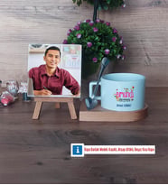 Almanca Öğretmeni Fotoğraflı Dekoratif Taş, Kupa Bardak Beyaz Hediye (Model 8)