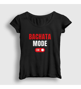 Presmono Kadın Beyaz Bachata Mode On Dance Dans T-Shirt 463349tt (Siyah)