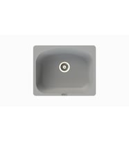 POLEX Cristalüx Granit Eviye P-OL60 Tezgah Altı Ve Tezgah Üstü Kare Mutfak Evyesi 60x49,5cm (Gri)