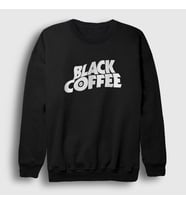 Presmono Unisex Beyaz Black Coffee Hediye Filtre Kahve Sweatshirt 507018tt (Siyah)