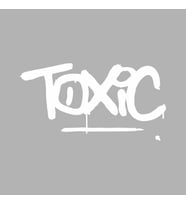Toxic Araba Sticker siyah 16x9 CM (Beyaz)