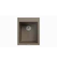 POLEX Cristalüx Granit Eviye P-05 Tezgah Altı Ve Tezgah Üstü Kare Mutfak Evyesi 41x51cm (TOPRAK-KAHVE)