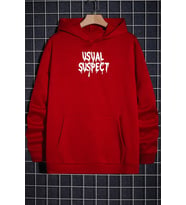 Unisex Usual Suspect Sırt Baskılı Sweatshirt (A.Kırmızı)