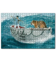 Cakapuzzle Pi'nin Yaşamı Sandal ve Dev Dalgalar  Puzzle Yapboz MDF (Ahşap) (500 Parça)
