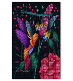 Cakapuzzle Sinekkuşu Renkli Abstrakt Dijital Art Puzzle Yapboz MDF (Ahşap) (500 Parça)
