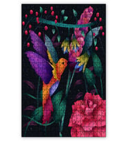 Cakapuzzle Sinekkuşu Renkli Abstrakt Dijital Art Puzzle Yapboz MDF (Ahşap) (500 Parça)